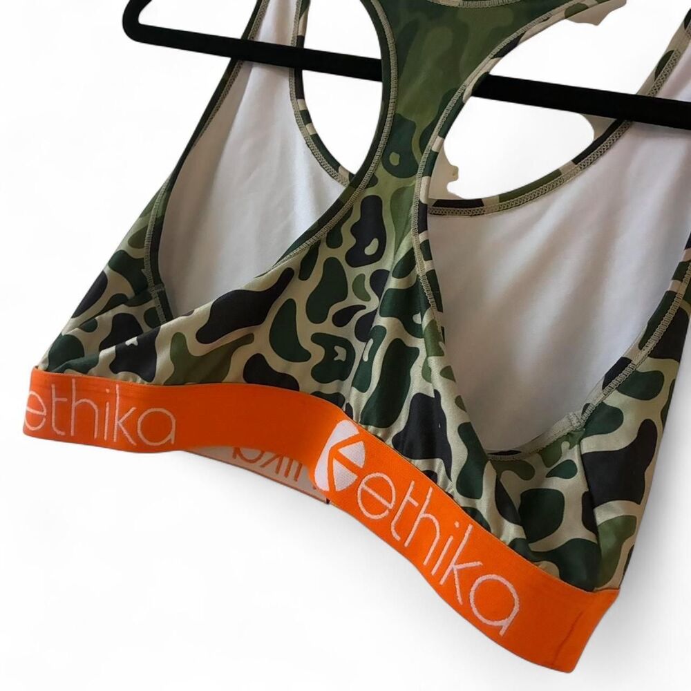 Ethika Green Leopard Camo Print Sports Bra - Picture 5 of 6